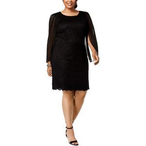 Connected Womens Open Sleeves Cocktail Dress, Black, NWT